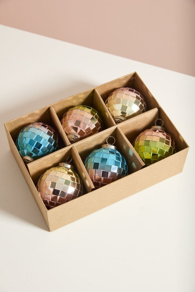 Rainbow Disco Ornament Set