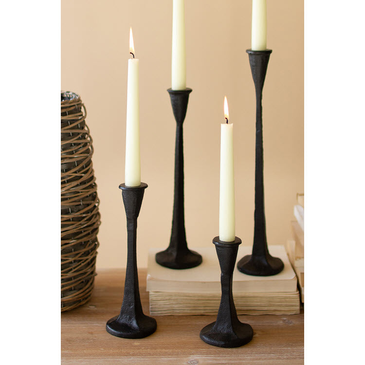 Cast Iron Taper Candle Holders Set/4